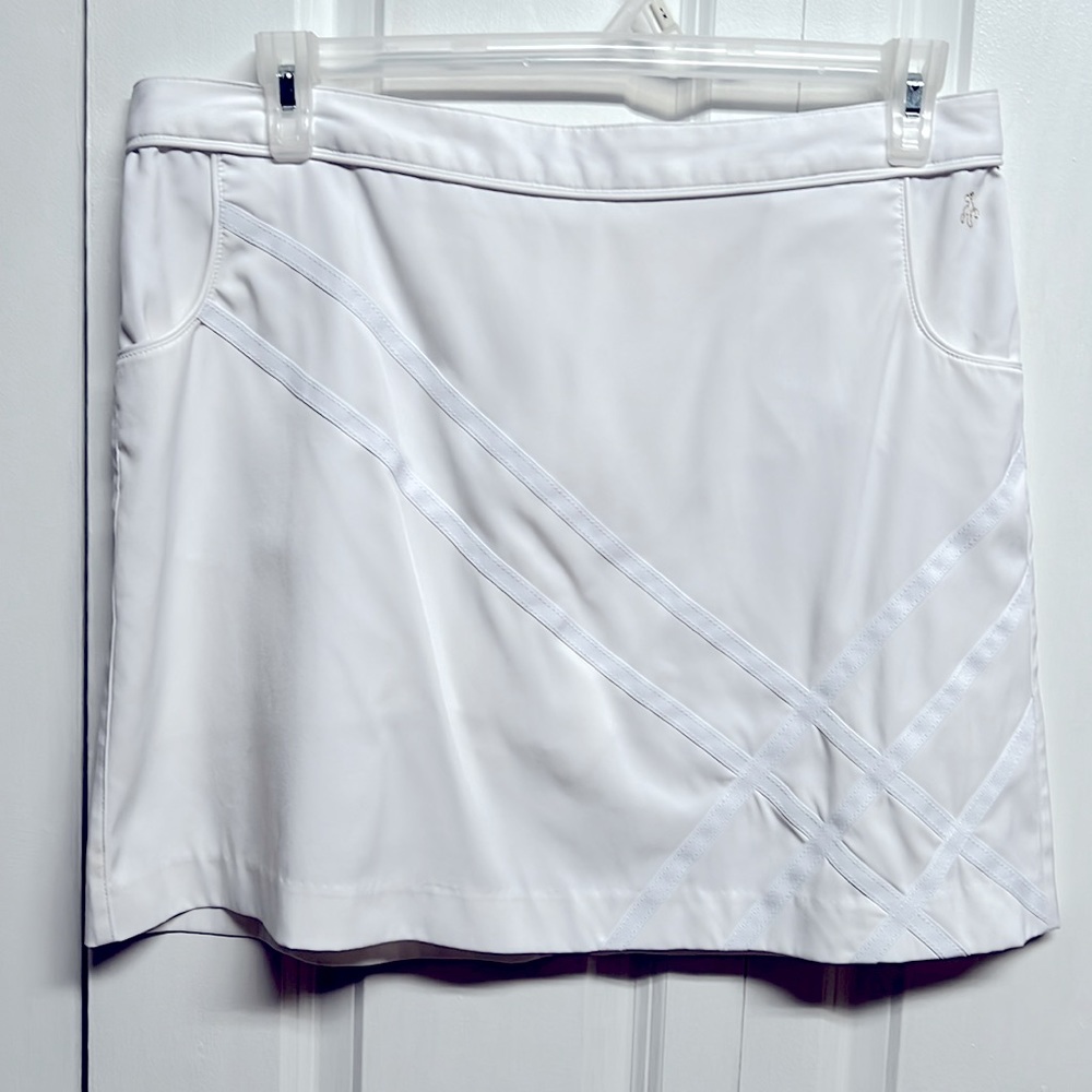 Green Lamb White Stripe 2 Pocket Mid Rise Skort Size 12